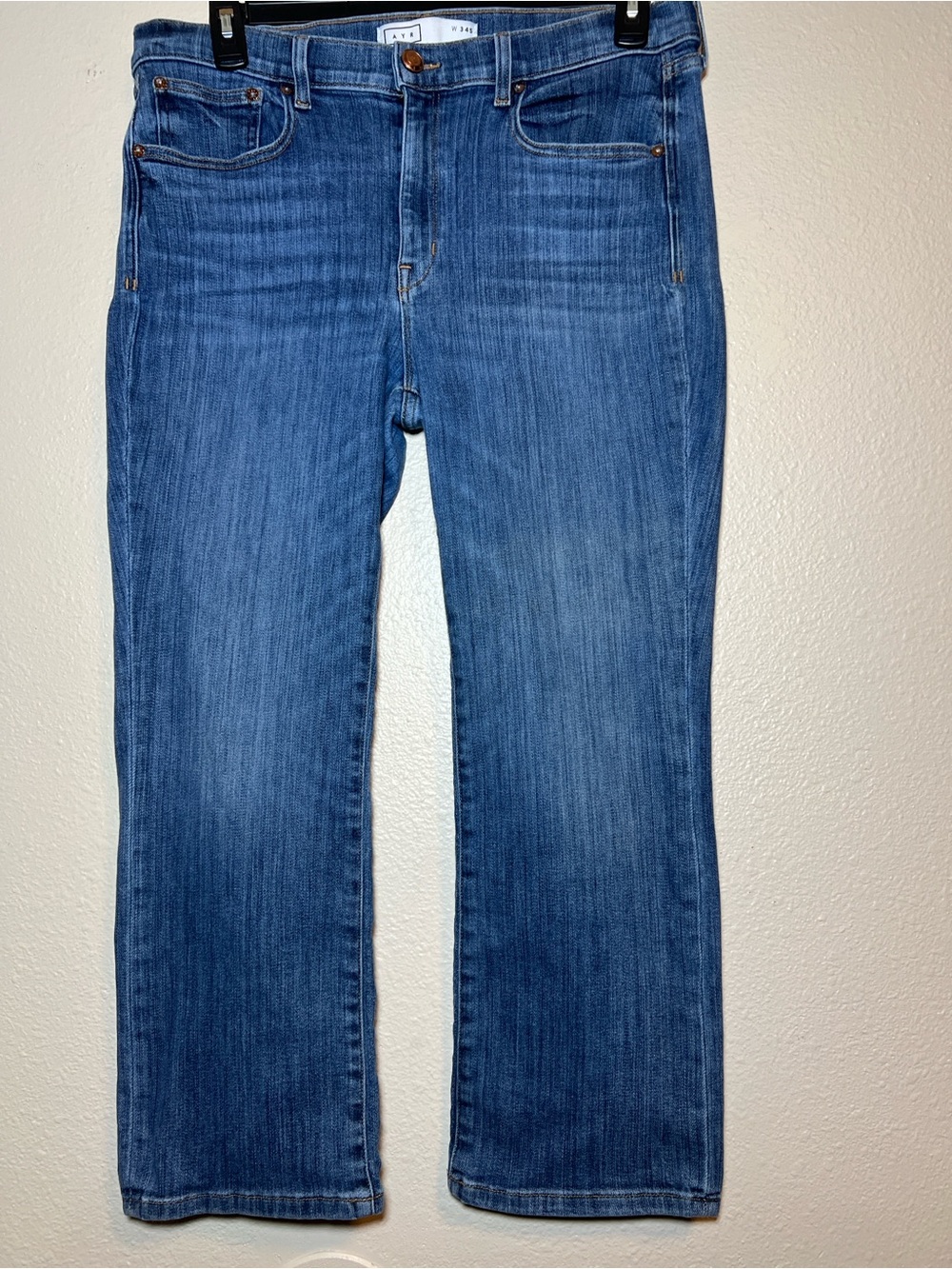 AYR Jeans Womens Size 34S Blue The Pop Straight Leg Medium Wash Denim Pants